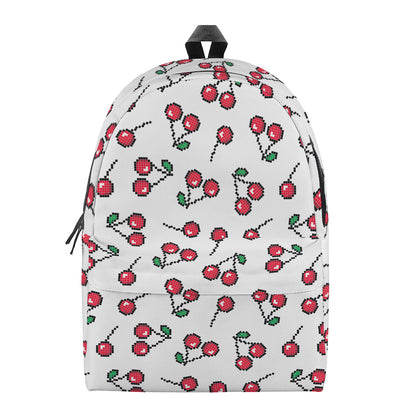 Pixel Cherry Pattern Print Backpack