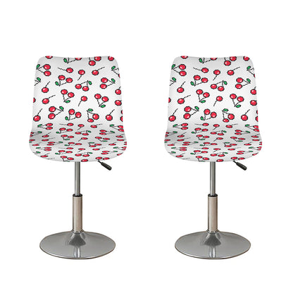 Pixel Cherry Pattern Print Bar Stool Covers