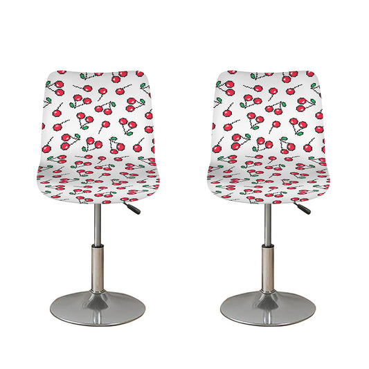 Pixel Cherry Pattern Print Bar Stool Covers