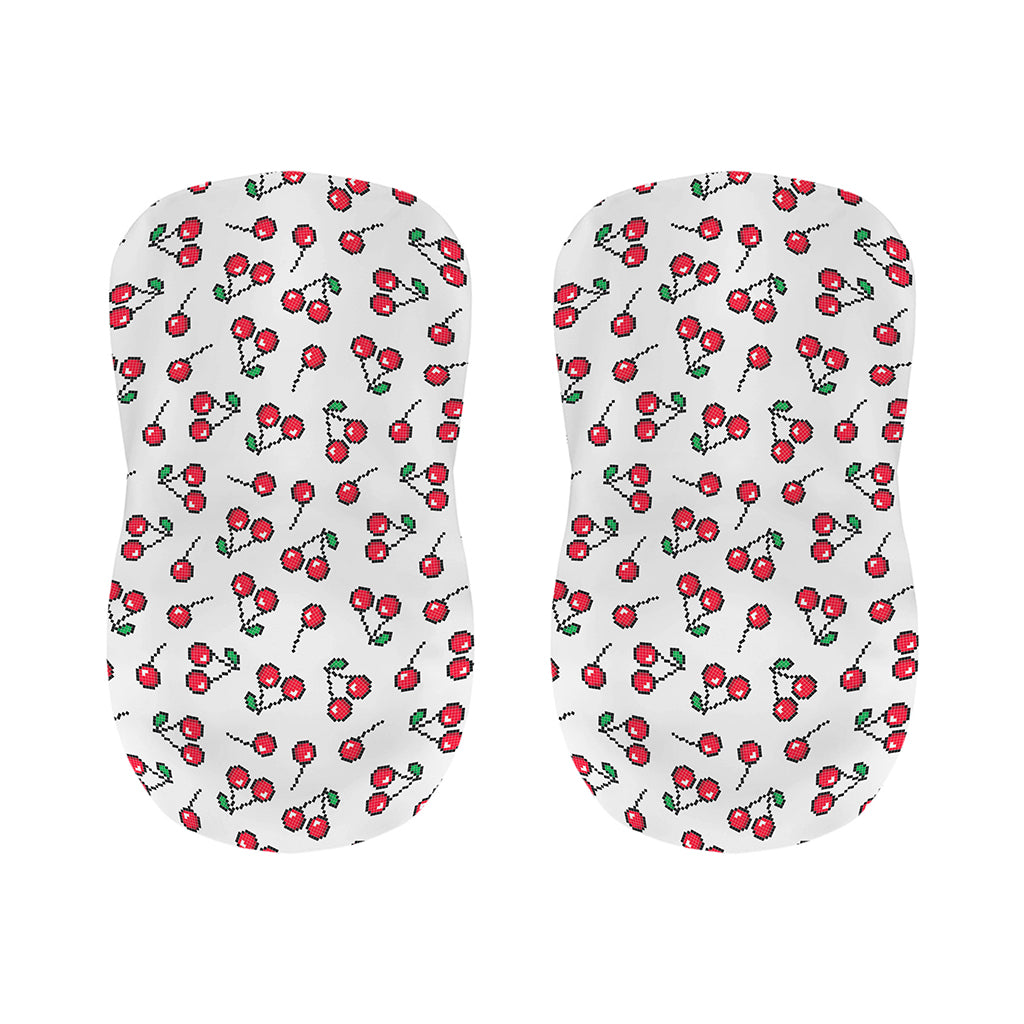 Pixel Cherry Pattern Print Bar Stool Covers