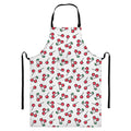 Pixel Cherry Pattern Print Bib Apron With Pocket