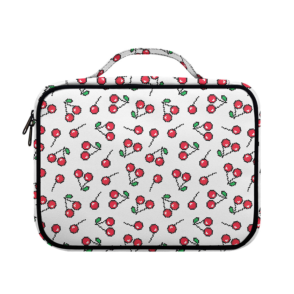 Pixel Cherry Pattern Print Briefcase Bible Bag