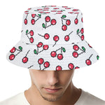 Pixel Cherry Pattern Print Bucket Hat