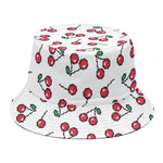 Pixel Cherry Pattern Print Bucket Hat