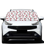 Pixel Cherry Pattern Print Car Windshield Snow Cover