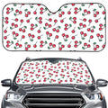 Pixel Cherry Pattern Print Car Windshield Sun Shade