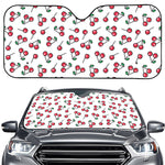 Pixel Cherry Pattern Print Car Windshield Sun Shade