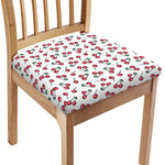 Pixel Cherry Pattern Print Chair Cushion Cover