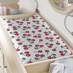 Pixel Cherry Pattern Print Changing Pad Cover