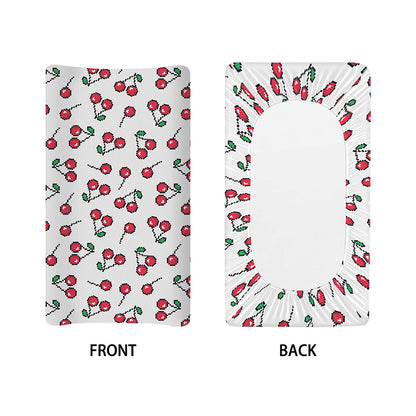 Pixel Cherry Pattern Print Changing Pad Cover