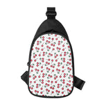Pixel Cherry Pattern Print Chest Bag