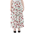 Pixel Cherry Pattern Print Chiffon Maxi Skirt