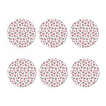 Pixel Cherry Pattern Print Coaster Set