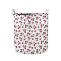 Pixel Cherry Pattern Print Collapsible Laundry Basket