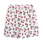 Pixel Cherry Pattern Print Cotton Shorts