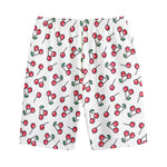Pixel Cherry Pattern Print Cotton Shorts