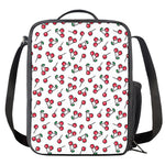 Pixel Cherry Pattern Print Crossbody Lunch Bag