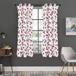 Pixel Cherry Pattern Print Curtain