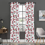 Pixel Cherry Pattern Print Curtain