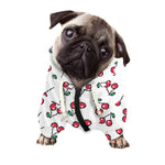 Pixel Cherry Pattern Print Dog Zip Up Hoodie