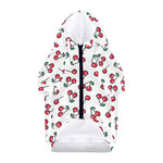 Pixel Cherry Pattern Print Dog Zip Up Hoodie