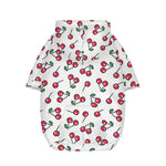 Pixel Cherry Pattern Print Dog Zip Up Hoodie