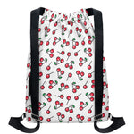 Pixel Cherry Pattern Print Drawstring Backpack