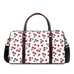 Pixel Cherry Pattern Print Duffle Bag