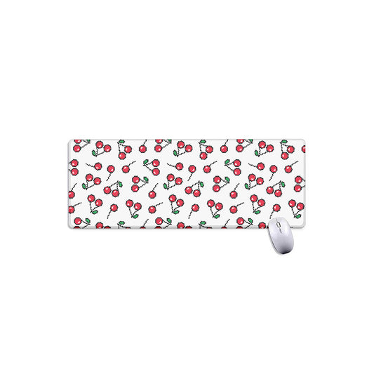 Pixel Cherry Pattern Print Extended Mouse Pad