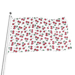 Pixel Cherry Pattern Print Flag