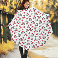 Pixel Cherry Pattern Print Foldable Umbrella