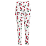Pixel Cherry Pattern Print High-Waisted Pocket Leggings