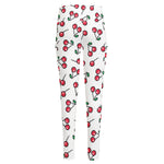 Pixel Cherry Pattern Print High-Waisted Pocket Leggings