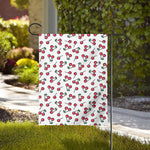 Pixel Cherry Pattern Print House Flag