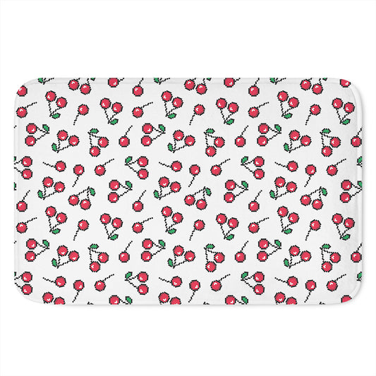 Pixel Cherry Pattern Print Indoor Door Mat