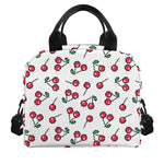 Pixel Cherry Pattern Print Insulated Lunch Bag