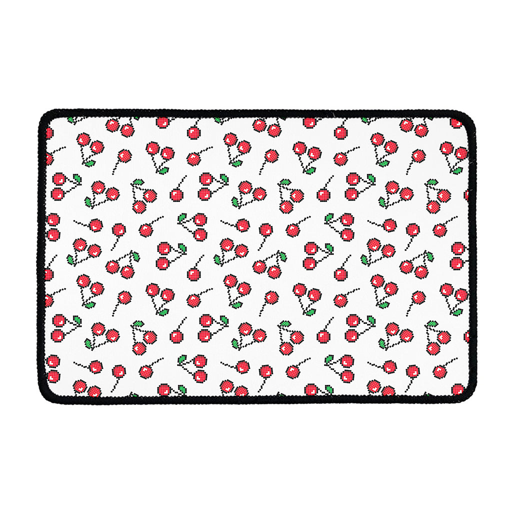 Pixel Cherry Pattern Print Kitchen Mat