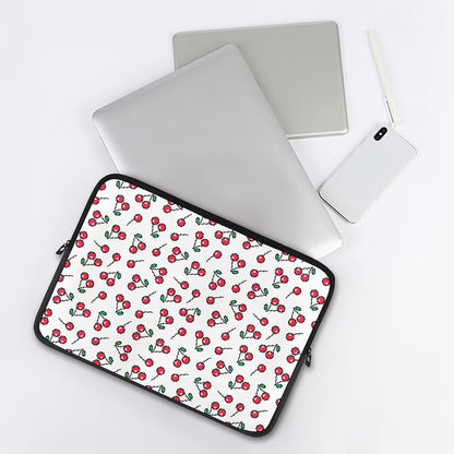 Pixel Cherry Pattern Print Laptop Sleeve
