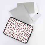 Pixel Cherry Pattern Print Laptop Sleeve
