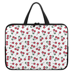 Pixel Cherry Pattern Print Laptop Sleeve With Handle
