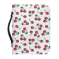 Pixel Cherry Pattern Print Leather Bible Cover
