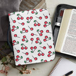 Pixel Cherry Pattern Print Leather Bible Cover