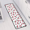Pixel Cherry Pattern Print Long Kitchen Mat