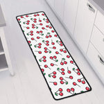 Pixel Cherry Pattern Print Long Kitchen Mat