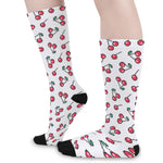 Pixel Cherry Pattern Print Long Socks