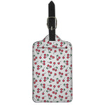 Pixel Cherry Pattern Print Luggage Tag