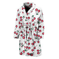 Pixel Cherry Pattern Print Men's Bathrobe