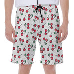 Pixel Cherry Pattern Print Men's Beach Shorts