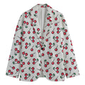 Pixel Cherry Pattern Print Men's Blazer