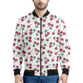 Pixel Cherry Pattern Print Men's Bomber Jacket